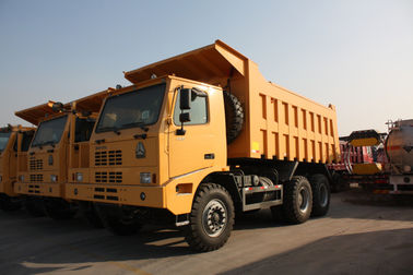 Camión volquete amarillo del camión volquete/10 policías motorizados de la explotación minera con la caja de acero del cargo