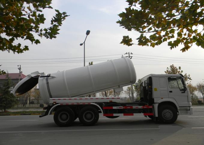 Camión de la succión de las aguas residuales de 20CBM LHD 336HP con la bomba de vacío ahorradora de tiempo