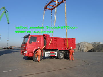 elevación resistente roja de Sinotruk 18m3 del camión volquete 336hp mediados de para la carga 40t