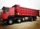 el camión volquete resistente de 8×4 371HP 32 toneladas carga el color amarillo rojo blanco de la caja de la descarga 30CBM