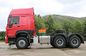 Camión rojo 10 Wheeler Tractor Truck del motor de Sinotruk Howo 6x4 semi